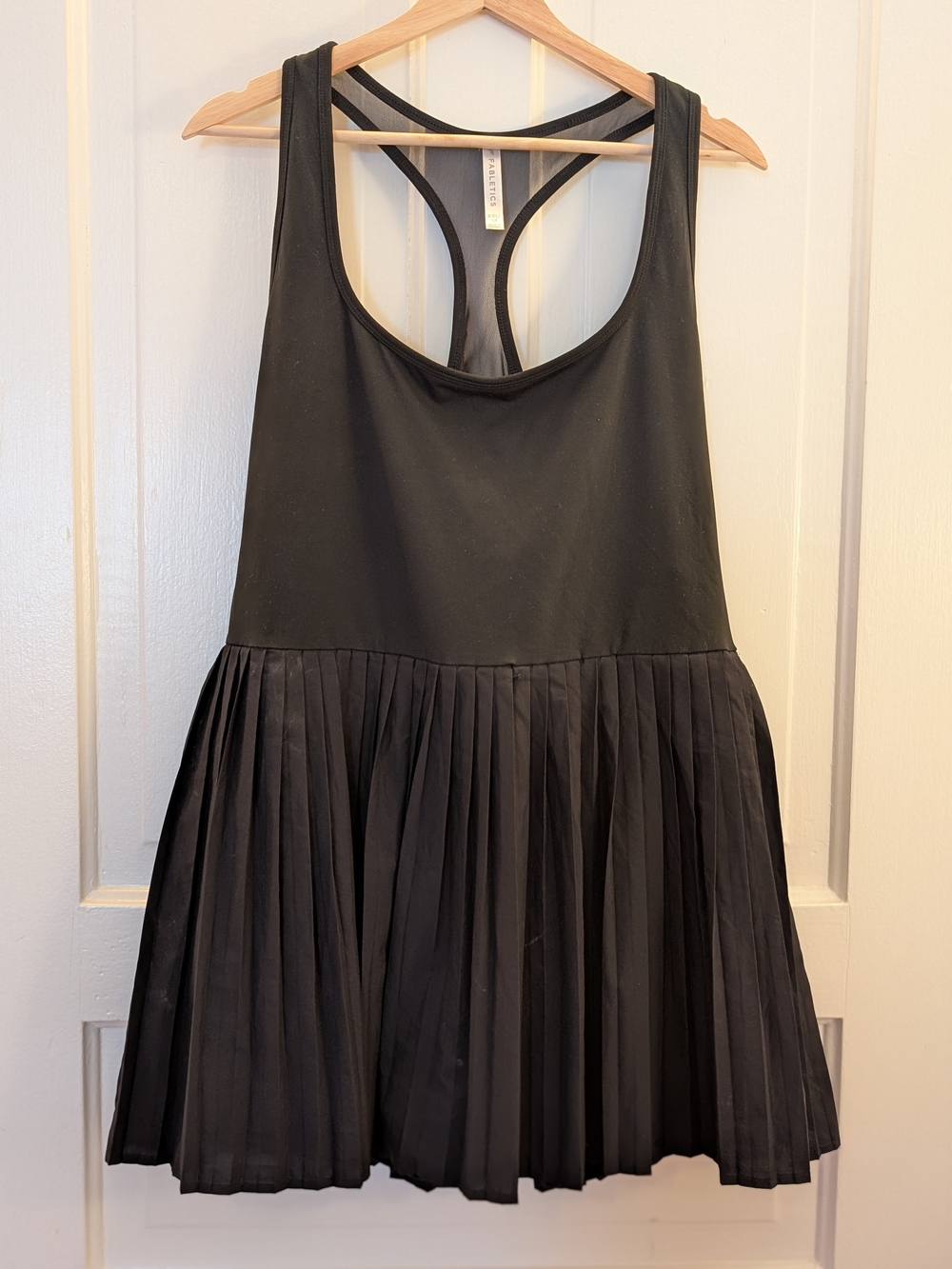 Fabletics Black Racerback Pleated Mini Tennis Dress With Under Shorts
